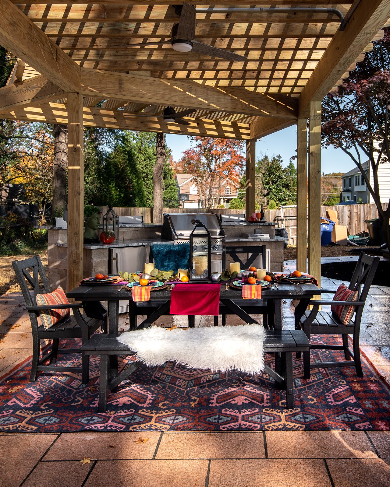 Outdoor living space using Polycor stone 